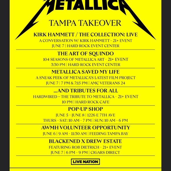 Kirk Hammett Metallica Gibson Guitar Event Poster Hard Rock Tampa Florida 6/7/25 - Picture 2 of 10